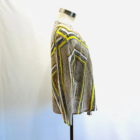 NIC+ZOE Women Long Sleeve Semi-Sheered Striped Cardigan Sweater Size Medium - Picture 6 of 11